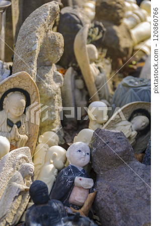 Sacred mountain, Mount Osore, scenery, Buddha statue 120860766