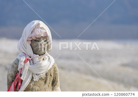 Sacred mountain, Mount Osore, scenery, Buddha statue 120860774