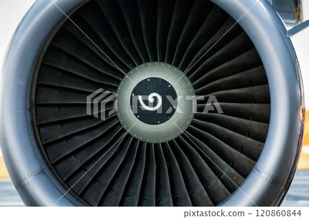 Close-up engine of passenger airplane 120860844