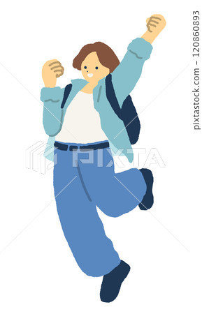 Cheerful young man jumping 120860893