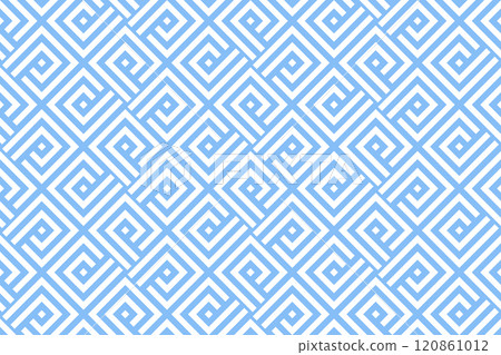 Abstract geometric pattern. A seamless vector background. White and blue ornament. Graphic modern pattern. Simple lattice graphic design Abstract geometric pattern. A seamless vector background. White and blue ornament. Graphic modern pattern. Simple lattice graphic design 120861012