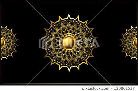 luxury golden frame mandala ornament luxury golden frame mandala ornament 120861537