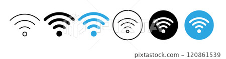 簡單的 wifi 和無線電波圖標 120861539