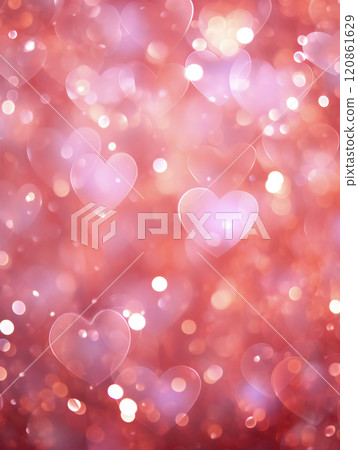 Sparkling pink heart background AI image 120861629