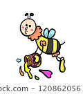 Honey-loving bee buzzing 120862056
