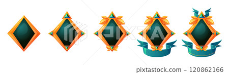 Game rank badges with golden frame 120862166