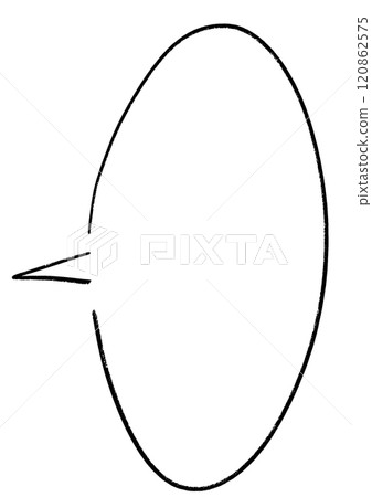 Circular handwritten speech bubble frame with rough lines 120862575