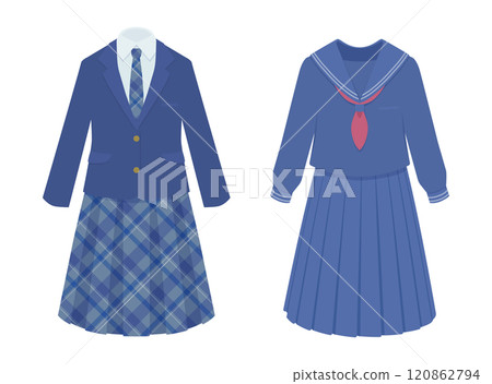 Blazer uniform and sailor suit illustrations 120862794