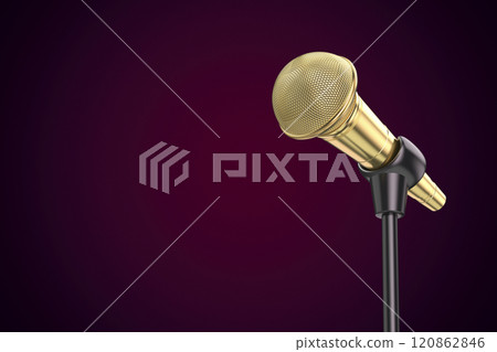 Golden audio microphone 120862846