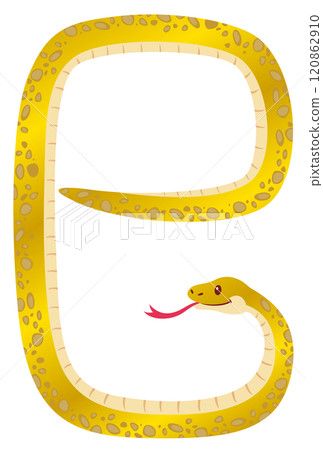 Illustration of a snake in the shape of a "snake" / Postcard ratio template (gold) Illustration of a snake in the shape of a "snake" / Postcard ratio template (gold) 120862910