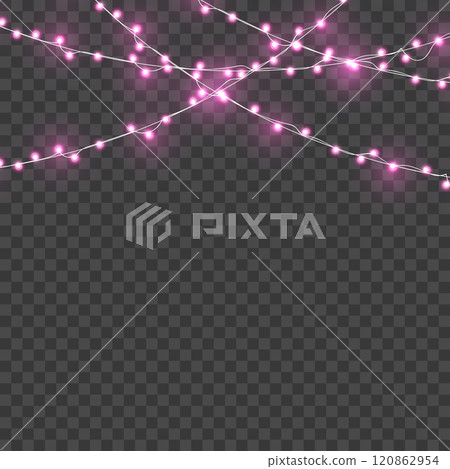 Christmas Tree Decorations with Lights, Gifts, Ornaments, and Winter Joy Vector 120862954