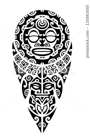 Tattoo sketch maori style for leg or shoulder. 120863085