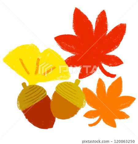 秋天圖像插圖蠟筆觸摸 秋天圖像插圖蠟筆觸摸 120863250
