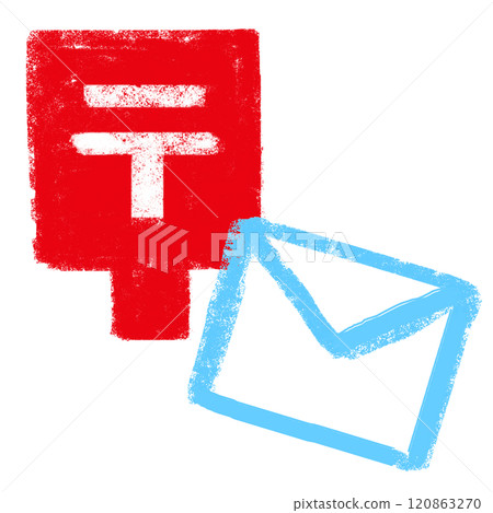 蠟筆觸摸郵政圖片 120863270