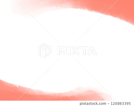 刷畫軟紅色弧形框水彩畫 120863395