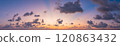 Dramatic panorama sky with cloud on twilight time. 120863432