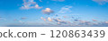 Panorama blue sky with clouds on a sunny day. 120863439