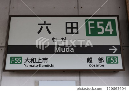 Rokuta Station sign Rokuta Station sign 120863604