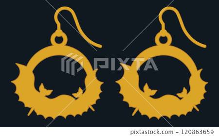 Earrings with bat gold color Earrings with bat gold color 120863659
