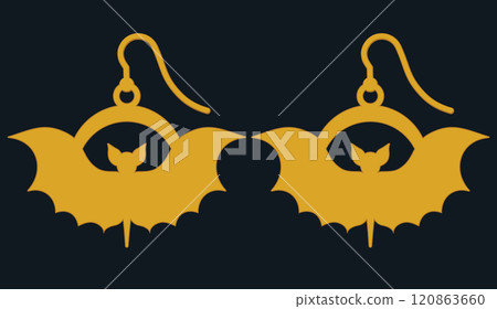 Earrings with bat gold color Earrings with bat gold color 120863660