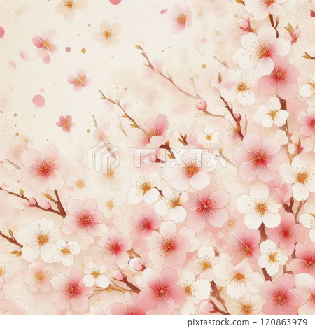 Cherry blossoms Somei Yoshino cherry blossom background illustration 120863979