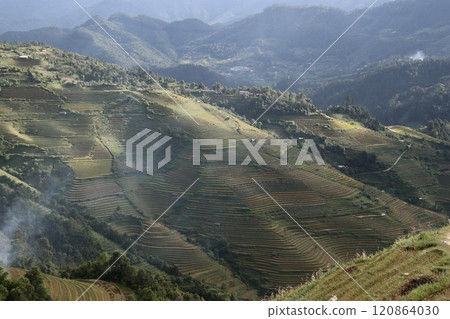 Spectacular rice terraces at Mu Cang Chai Spectacular rice terraces at Mu Cang Chai 120864030