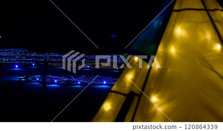 Night illuminations and tent lights | Winter night view illuminations | Romantic illumination spots Night illuminations and tent lights | Winter night view illuminations | Romantic illumination spots 120864339