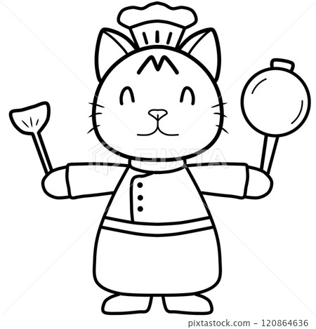 Doodle cartoon of cat doctor 120864636