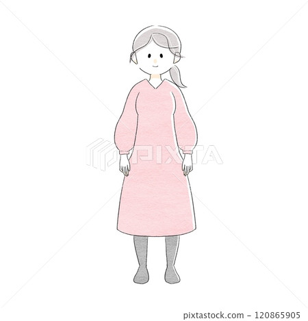 A woman standing and smiling A woman standing and smiling 120865905