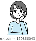 Woman thinking with hand on cheek 120866043