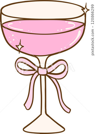 Coquette Martini Glass Doodle Drawn Coquette Martini Glass Doodle Drawn 120866299