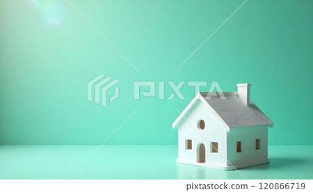 Small house model on green background 120866719