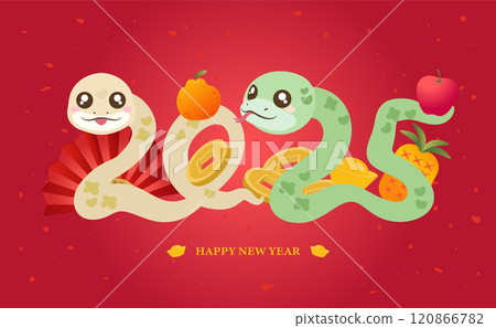 Happy New Year 2025. Year of the snake. 120866782