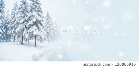 Winter background with snowflakes, soft blue, serene landscape, empty space for text, cold season, frost patterns, peaceful wintertime, calm atmosphere Winter background with snowflakes, soft blue, serene landscape, empty space for text, cold season, frost patterns, peaceful wintertime, calm atmosphere 120866910