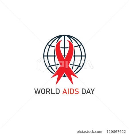 world aids day red ribbon logo vector illustration design icon world aids day red ribbon logo vector illustration design icon 120867622