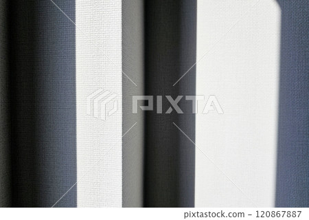 White Pole and Wallpaper Background with Light Beam and Shadow. 120867887