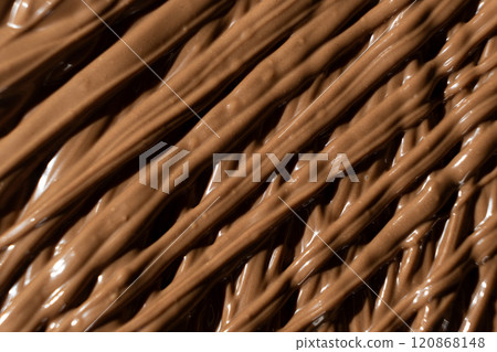 Real Melted Milk Chocolate Top View, Chocolate Texture. Real Melted Milk Chocolate Top View, Chocolate Texture. 120868148