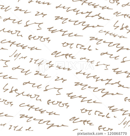 Seamless watercolor text background with illegible handwritten script. Vintage texture in cursive and ink tones. Perfect for journals, wrapping paper, or decorative calligraphy inspired designs Seamless watercolor text background with illegible handwritten script. Vintage texture in cursive and ink tones. Perfect for journals, wrapping paper, or decorative calligraphy inspired designs 120868770