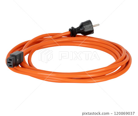 Orange Extension Cord with Black Plug 120869037
