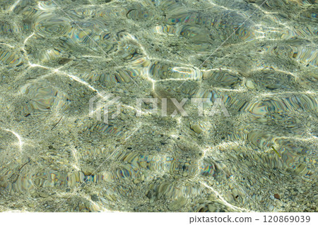 Crystal Clear Water with Sunlit Ripples 120869039