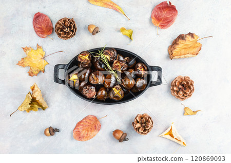 Tasty roasted chestnut. 120869093