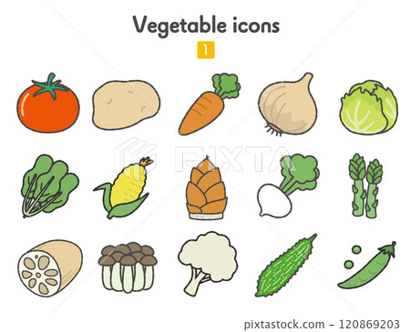 蔬菜圖示集合 01 顏色 蔬菜圖示集合 01 顏色 120869203