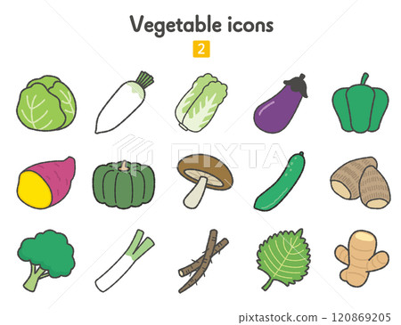 蔬菜圖示集合 02 顏色 120869205