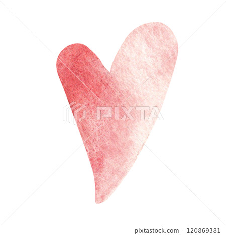 Red heart. Symbol of Love and Romance. Watercolor hand drawn Love symbol isolated on a white background. Valentine's day design element for cards, invitations and prints. 120869381