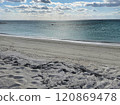 A quiet beach with clear water and white sand 120869478