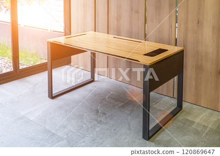 Director's office with large wooden table. Interior design 120869647