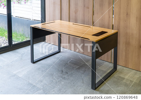 Director's office with large wooden table. Interior design 120869648