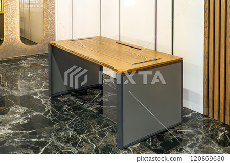 Director's office with large wooden table. Interior design 120869680