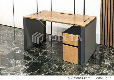 Director's office with large wooden table. Interior design Director's office with large wooden table. Interior design 120869686