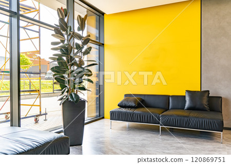 Lounge and library at modern business center. Rest room in the office center Lounge and library at modern business center. Rest room in the office center 120869751